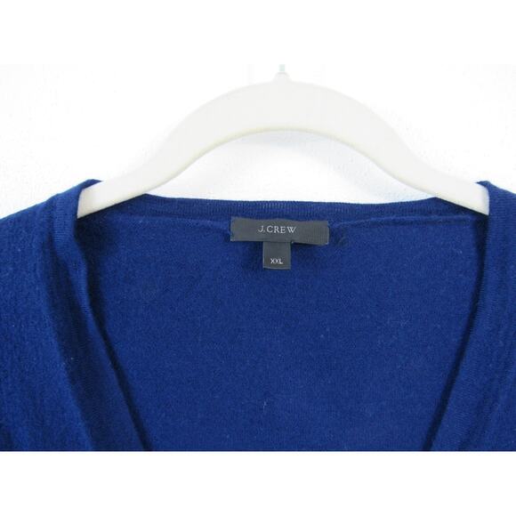 J. Crew XXL 100% Merino Wool Dark Blue Button Front Cardigan with Pockets - Picture 2 of 4